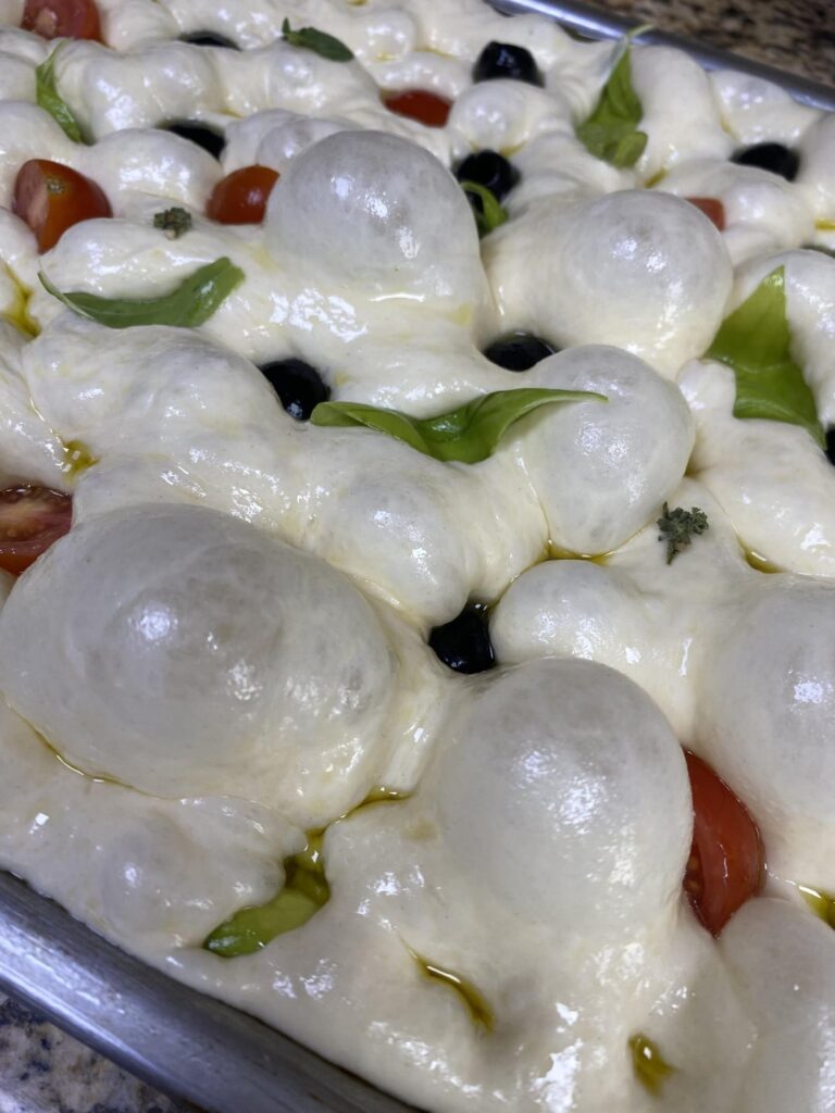 Never had focaccia bubbles this big!