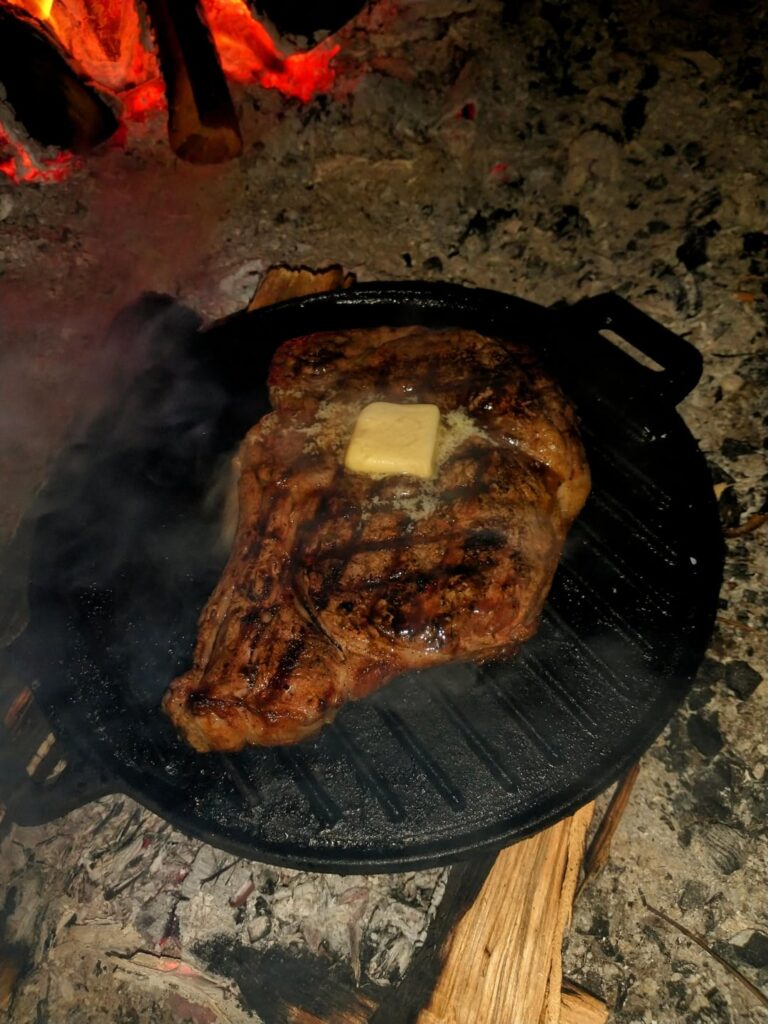 Anyone else cook steaks on live fire 🔥?