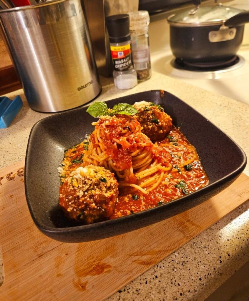 Spaghetti and meatballs