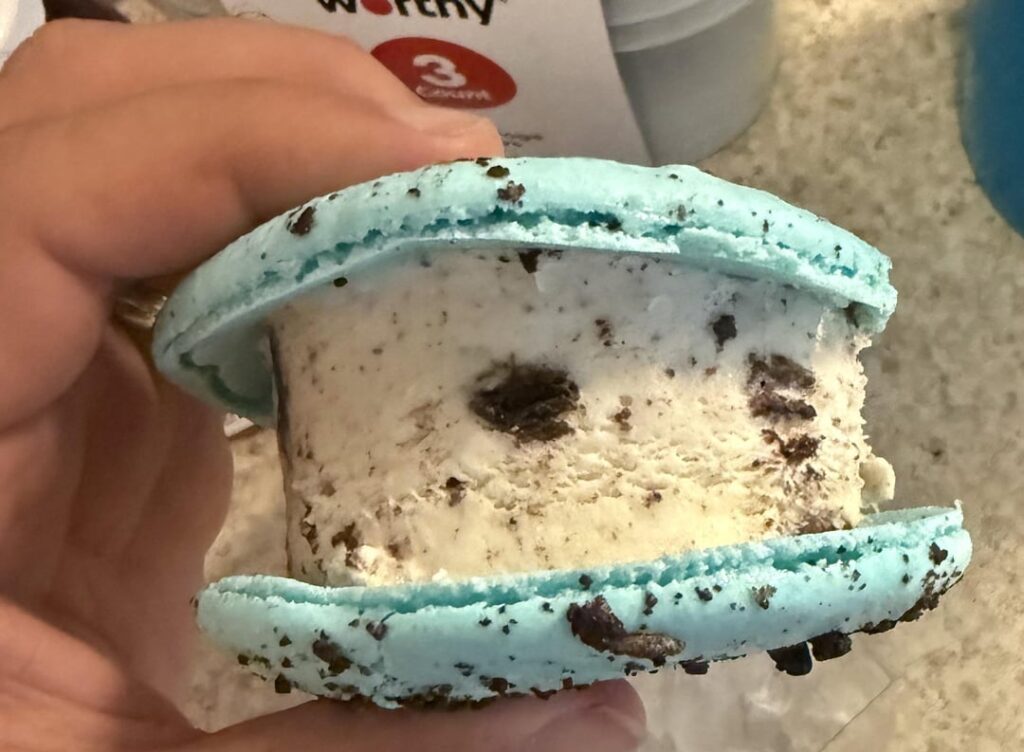 Had a macaron ice cream sandwich today, first time I’ve seen one of these.