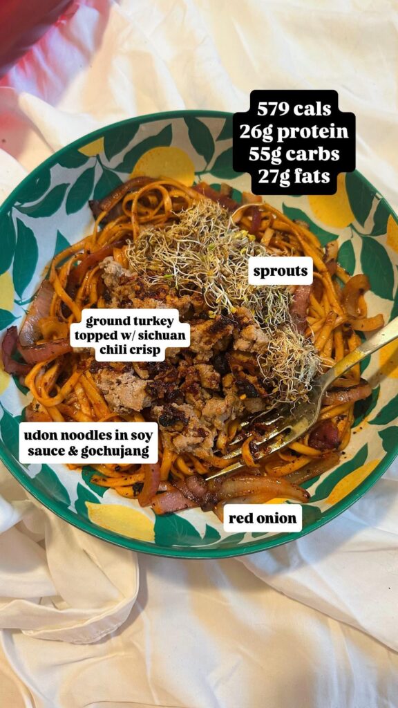 noodle dinner: 579 cals 🍽️