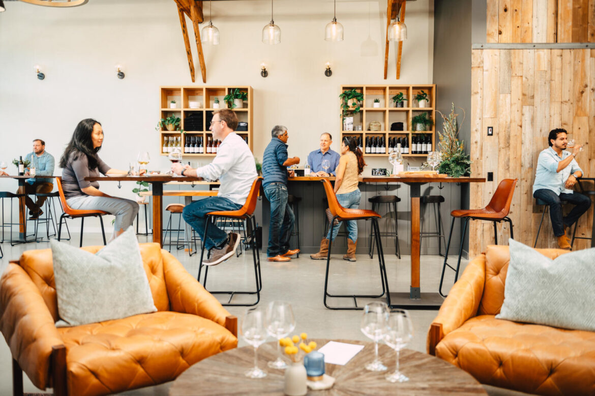 The Brooks Note tasting room in Petaluma. Brooks Note is exploring new creative ways to attract guests, such as hosting game nights.  (Gary Ottonello)