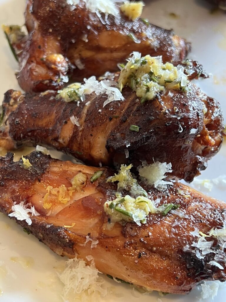 Lemon, Rosemary, garlic & Parmesan smoke-a-fried wings