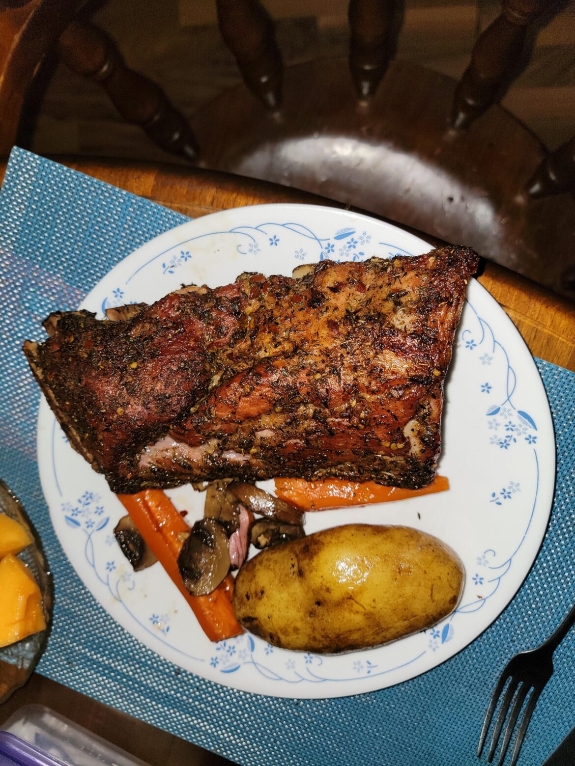 Full meal from the pellet grill