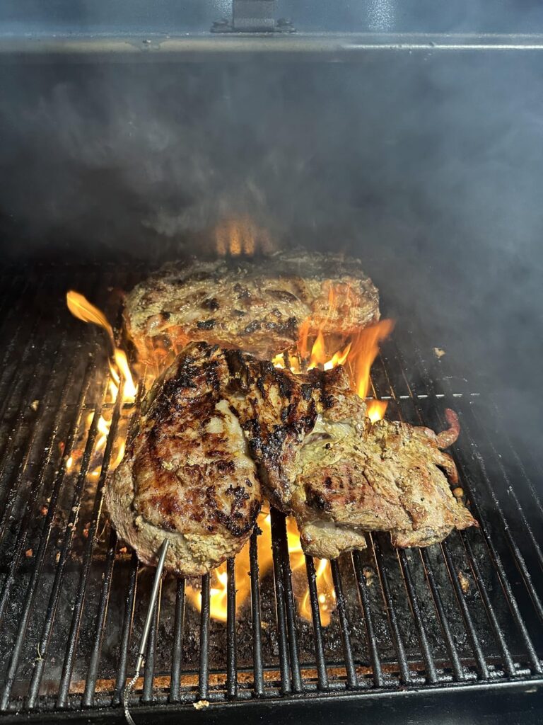 Kinda burnt the outside , but the inside was good ! 🐑