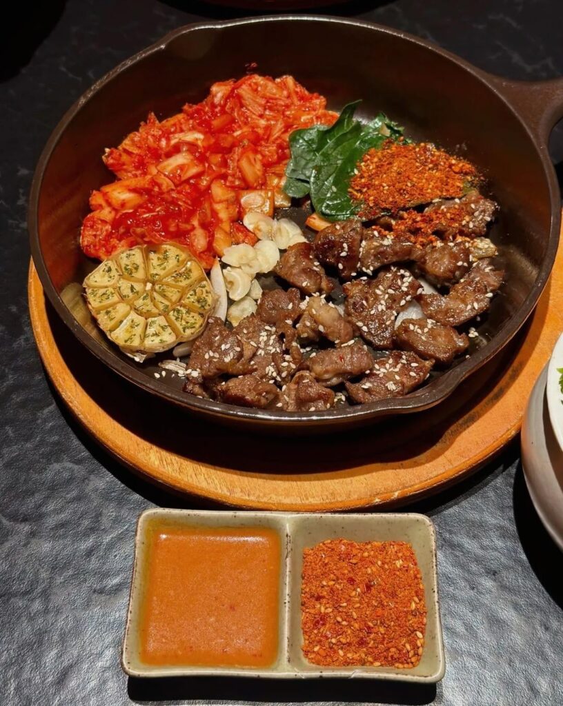 Korean-style Spicy Charcoal Grilled Beef Short Ribs.