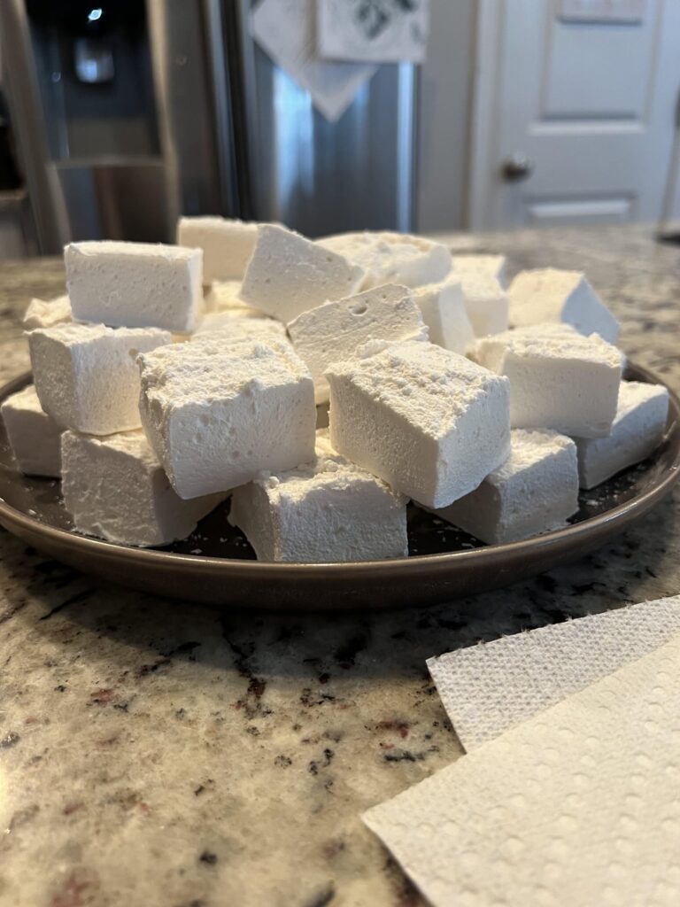 Made marshmallows, then dipped them