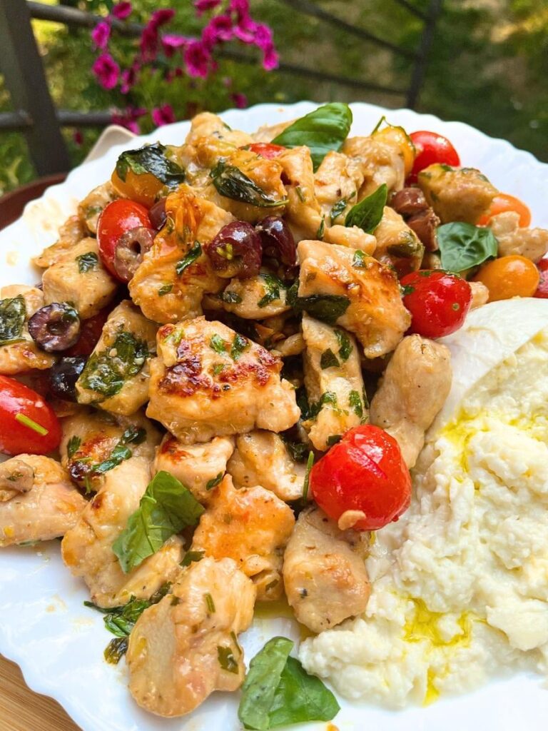 Made this Mediterranean chicken with burrata—one pan, big flavor, super easy