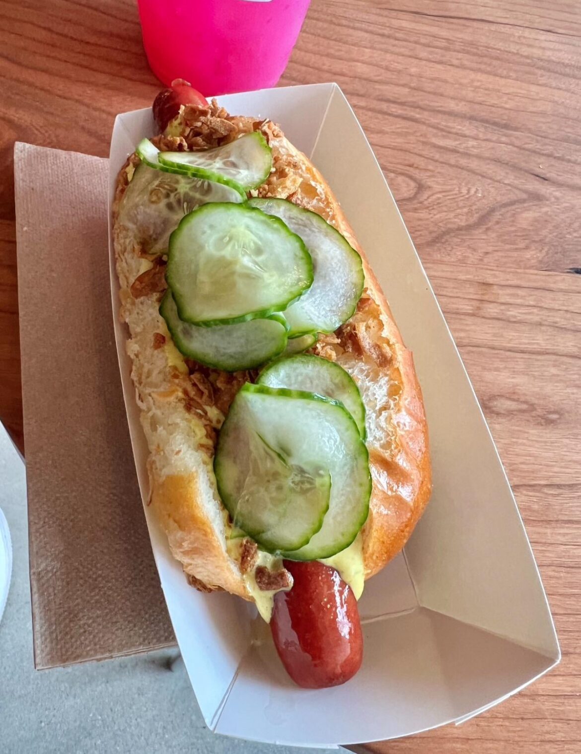 The hotdog from Architecture Books is delectable