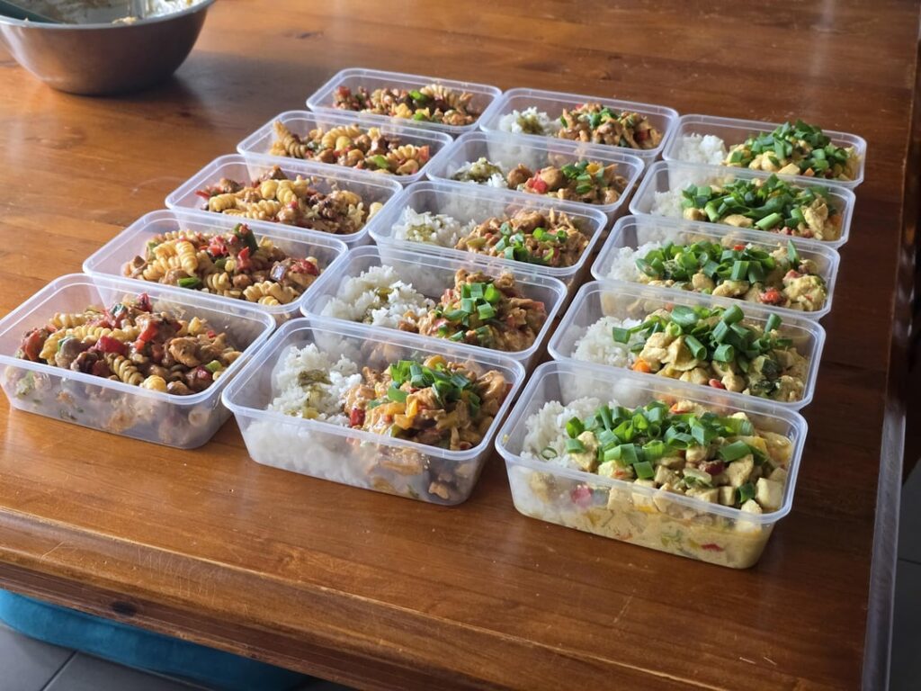 Satay, Chipotle and Fajita chicken meals