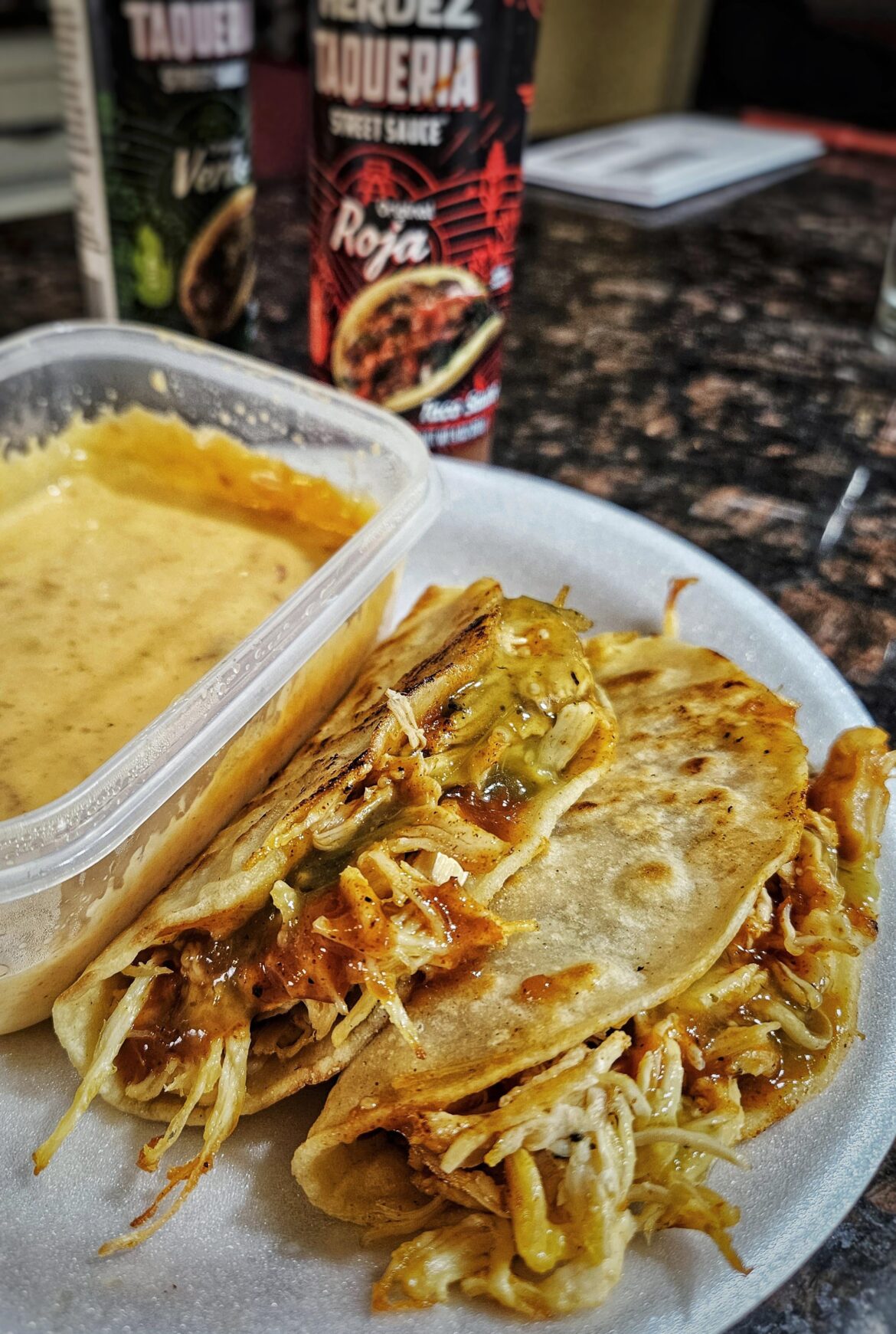 Had some leftovers from making enchiladas the other night.