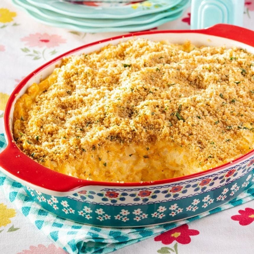 stale bread breadcrumbs on a casserole