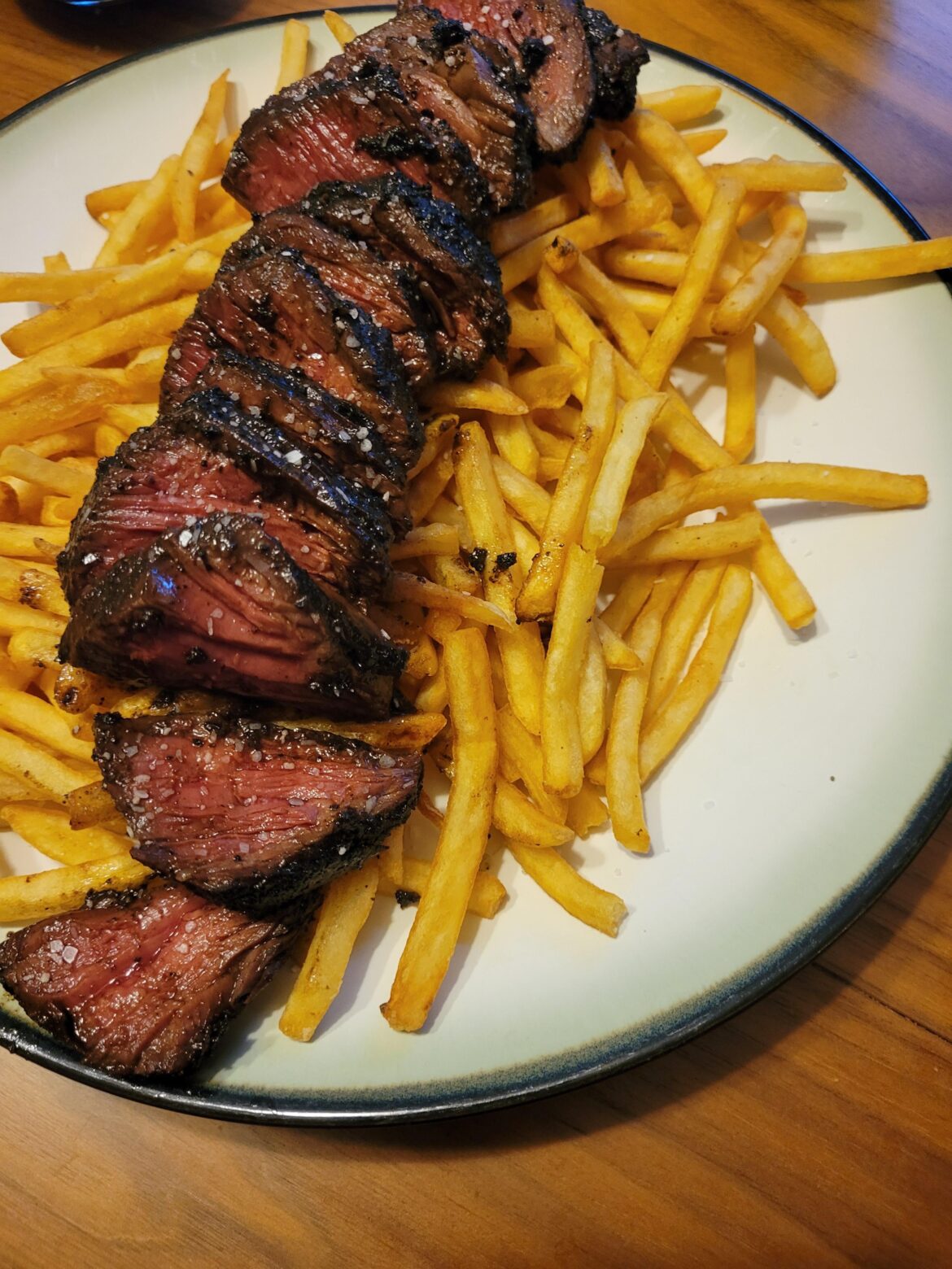Hanger steak over McDonalds French Fries