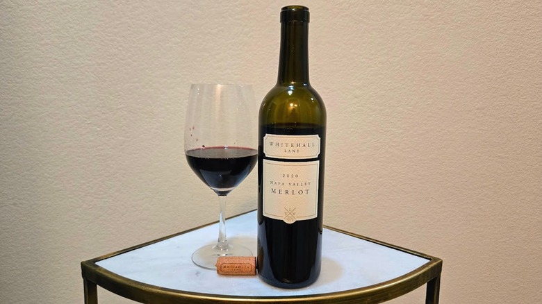 Whitehall Lane Napa Valley Merlot and glass