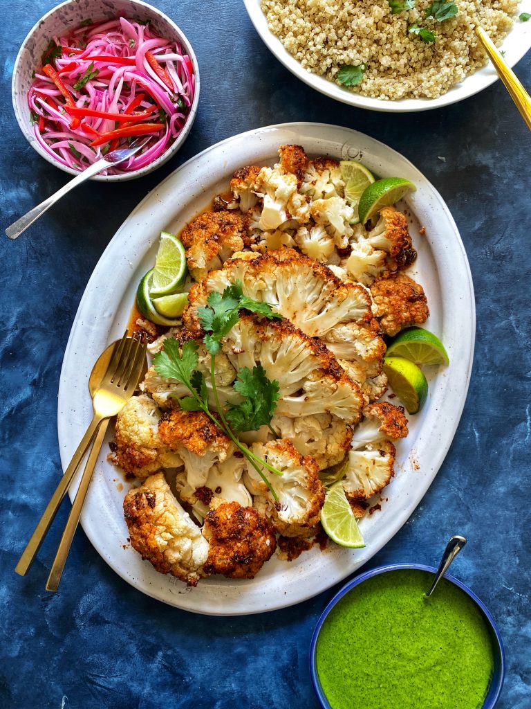 whole roasted cauliflower heads