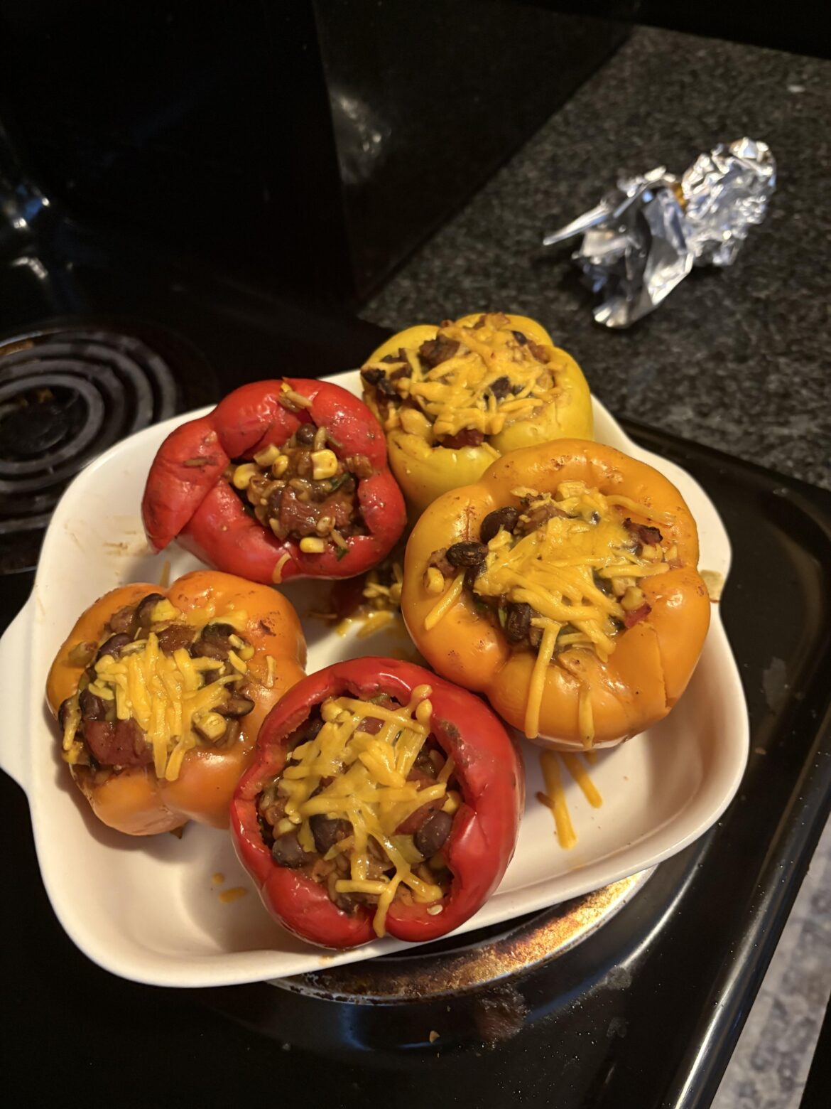 Black bean stuffed peppers!