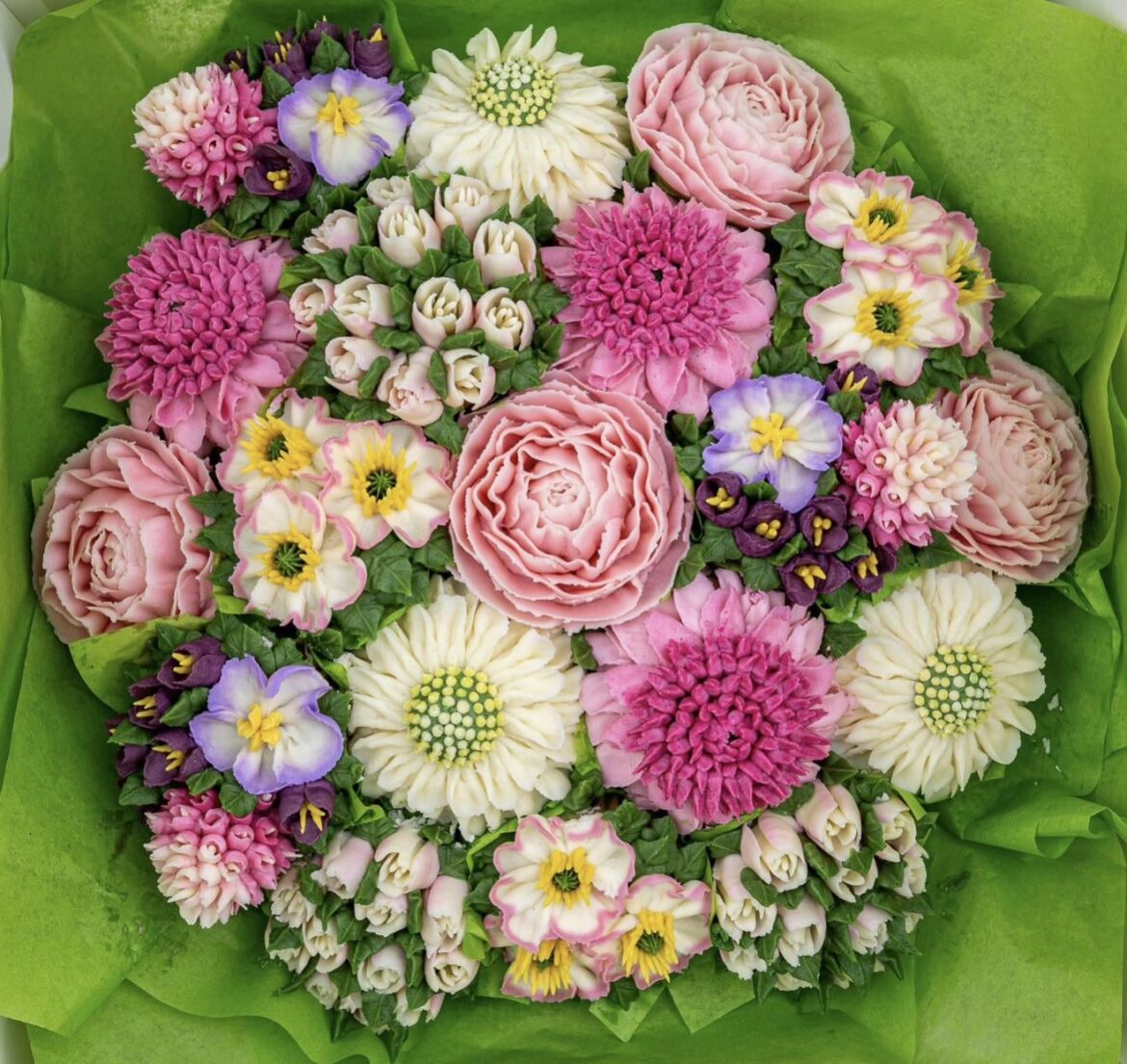 A cupcake bouquet that I made for a banquet last month