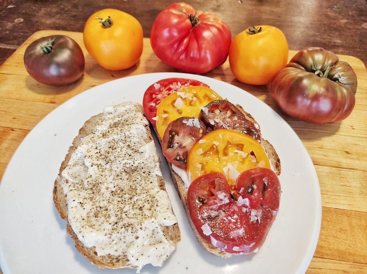 Heirloom tomato sandwich