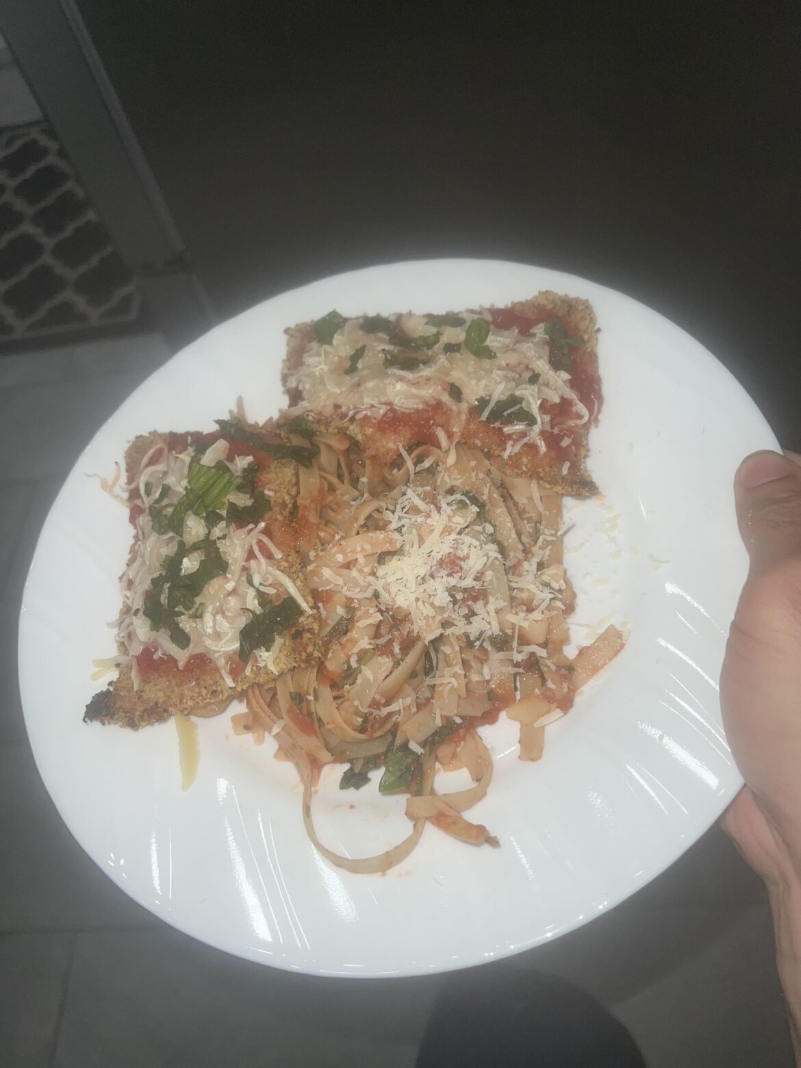 Around 500 cal for Veal Parmesean with pasta
