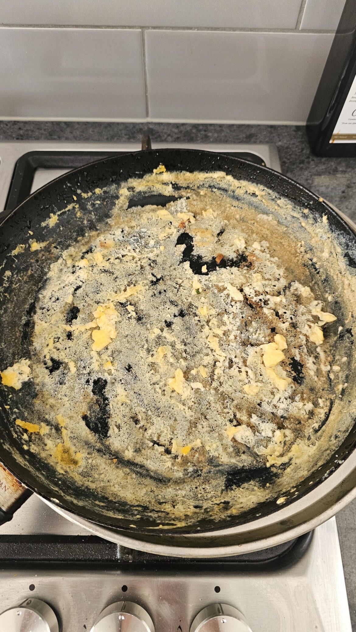 My wife making scrambled eggs