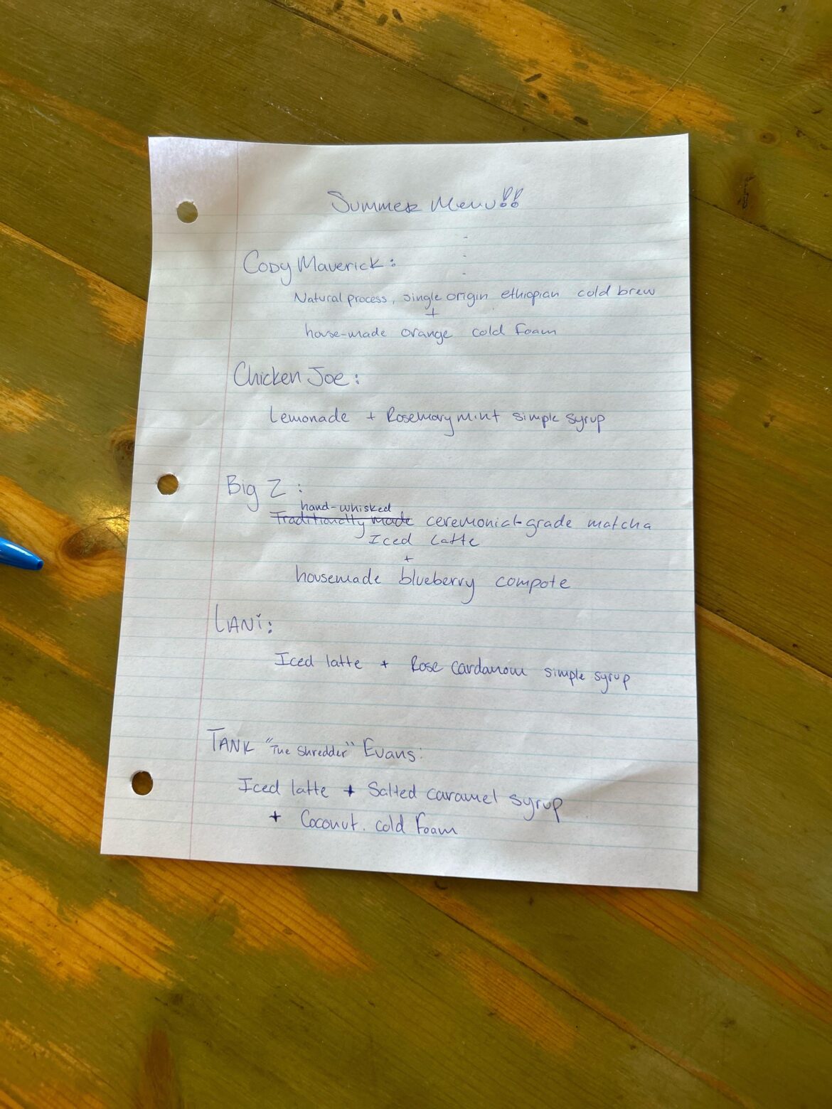 Brainstorming a Summer menu