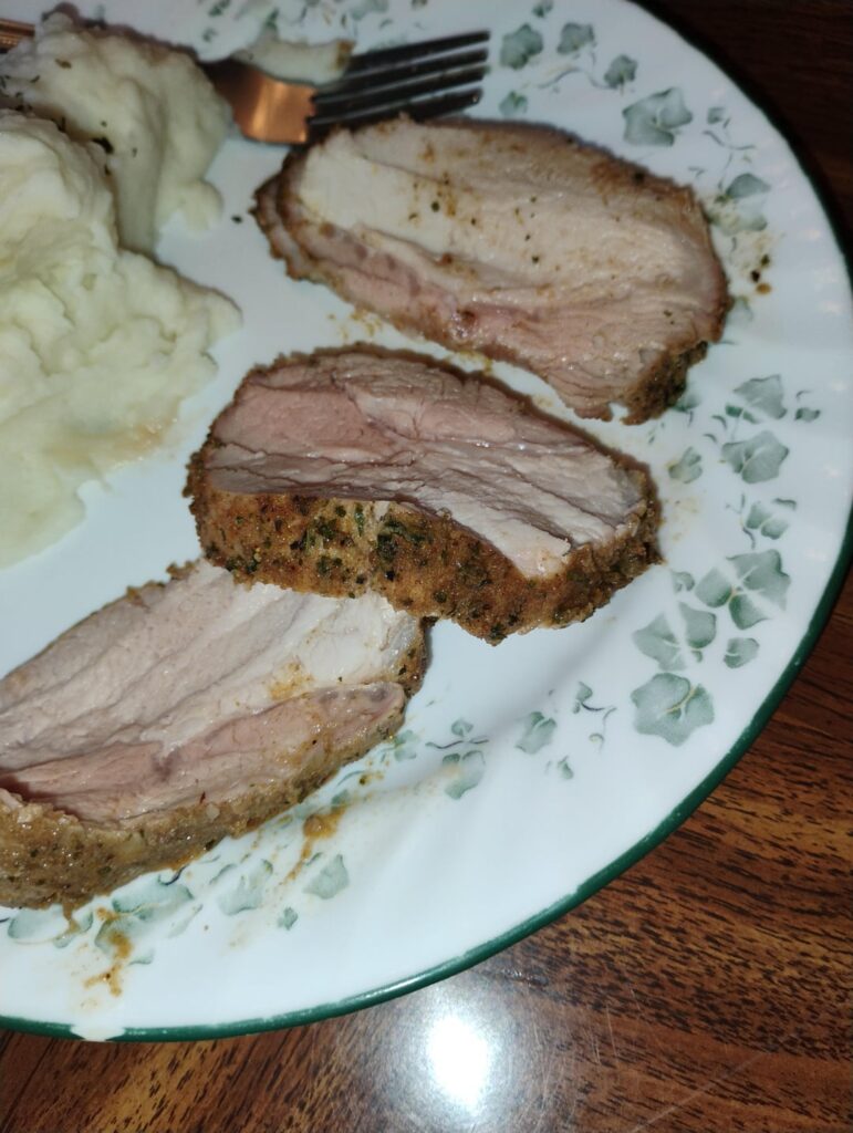 Pork loin cooked by me!