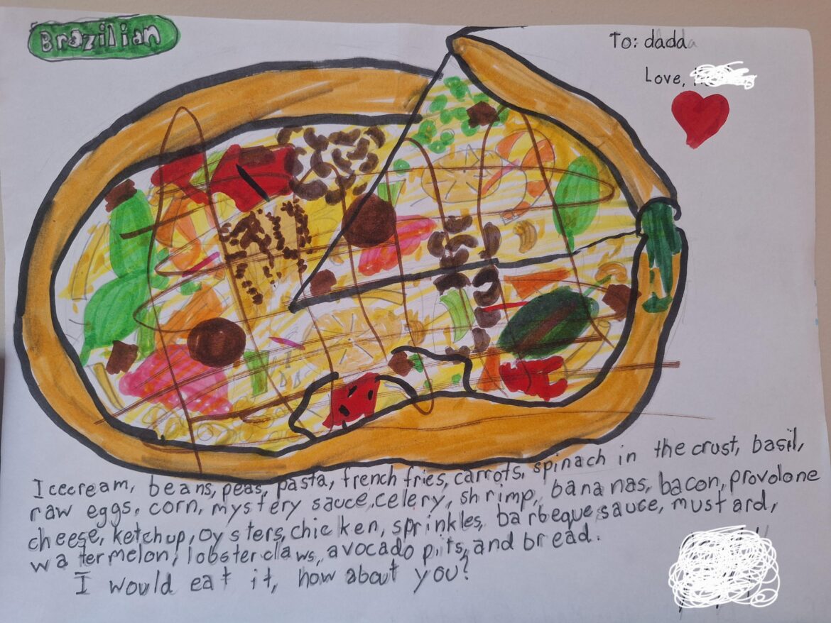 My daughter's Father's Day Pizza Crime