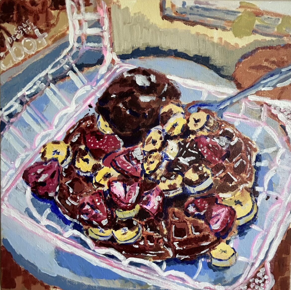 I painted waffles! hope this post is allowed?