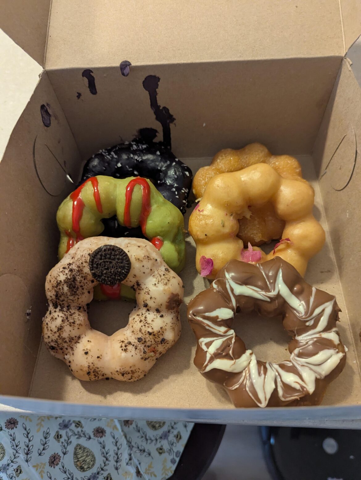 My girlfriend and I ate some Mochi donuts we got at an Asian Food festival