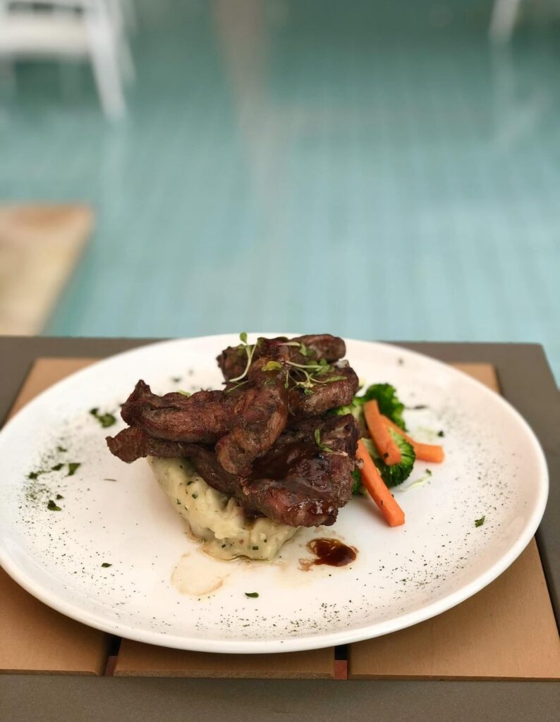 Lamb chops and Parmesan Mash.