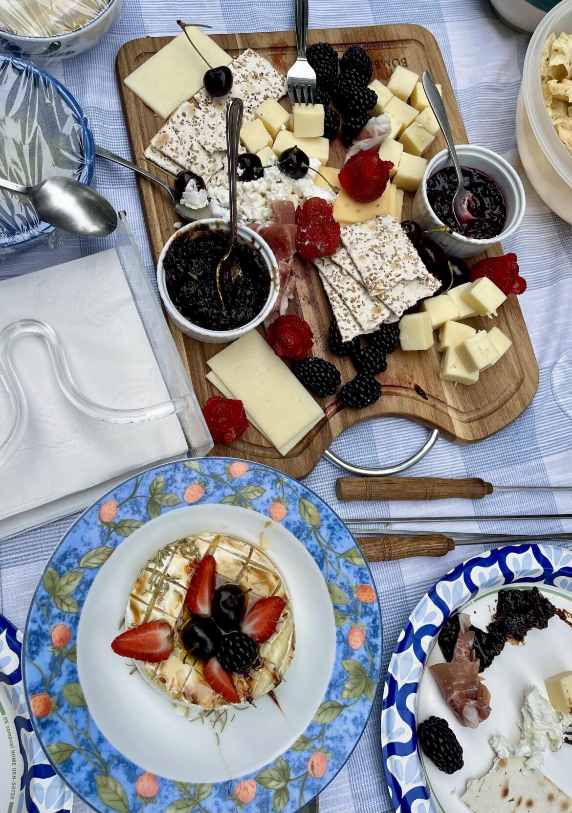 I made a charcuterie board and baked brie for father’s day dinner