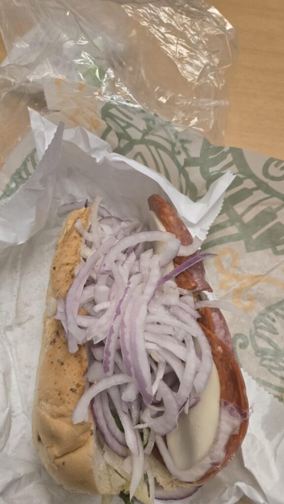 my subway sandwich today my subway sandwich today