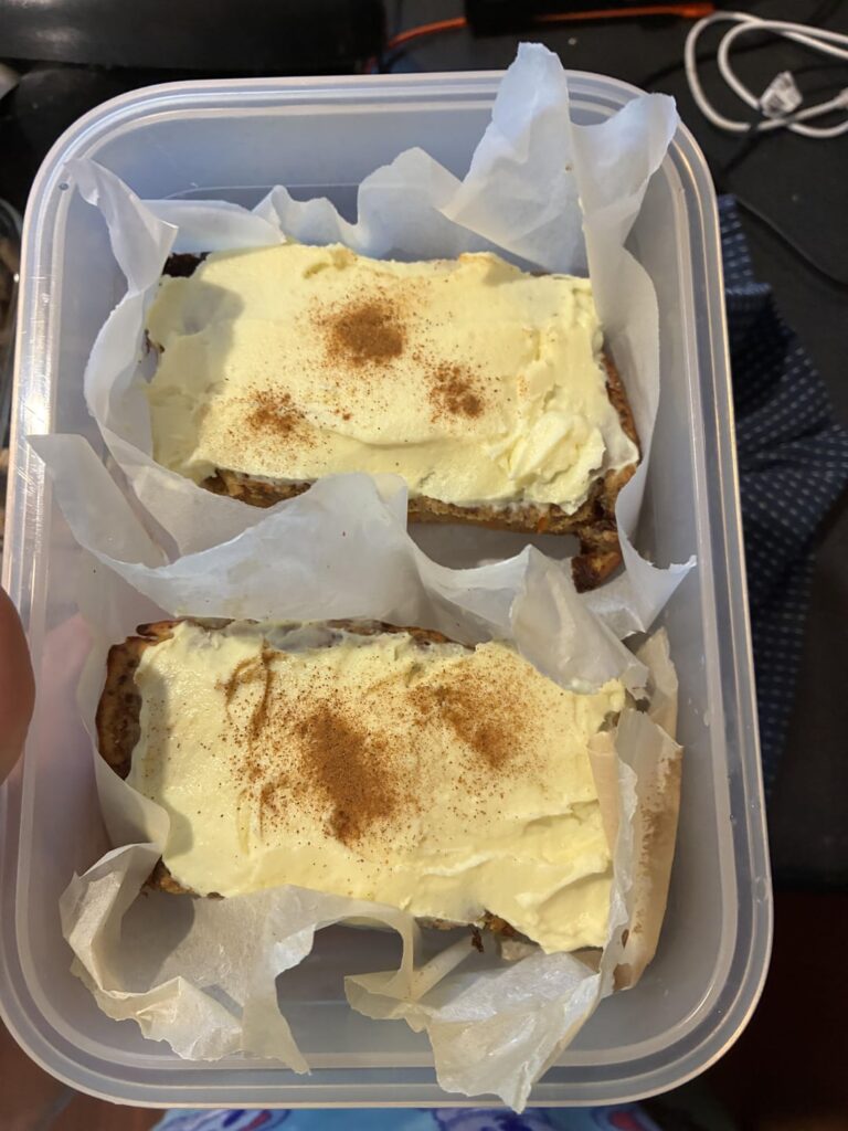 Under 200 calories protein carrot cake for a slice the size of my whole hand