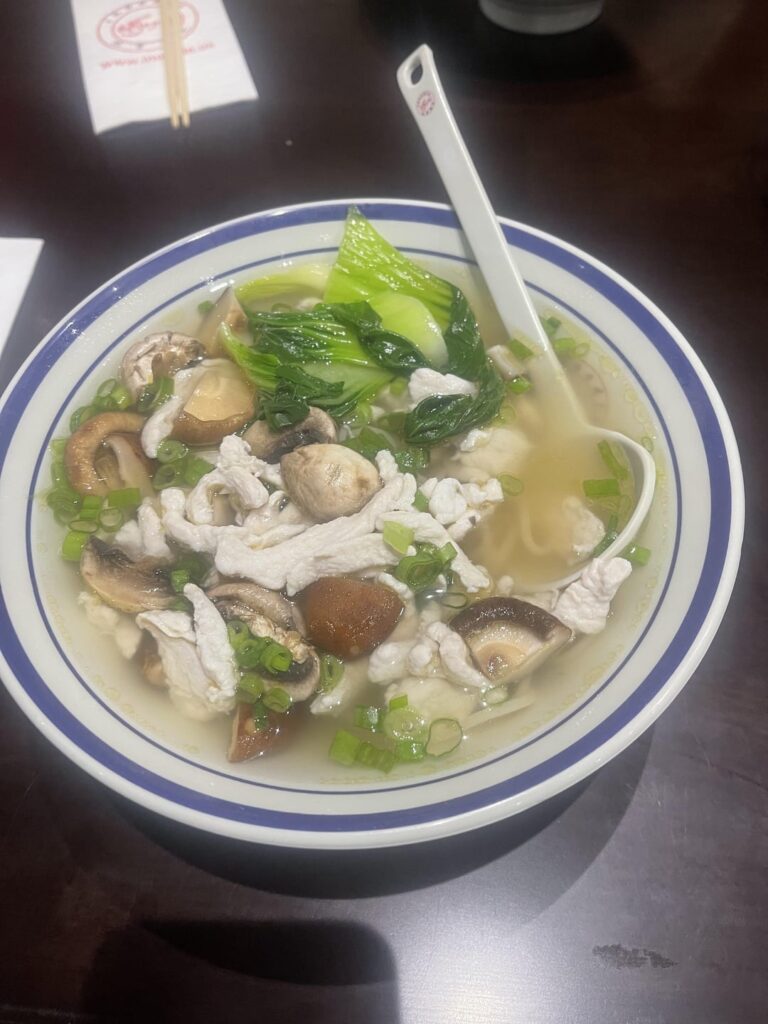 calories in chicken mushroom noodle soup ?