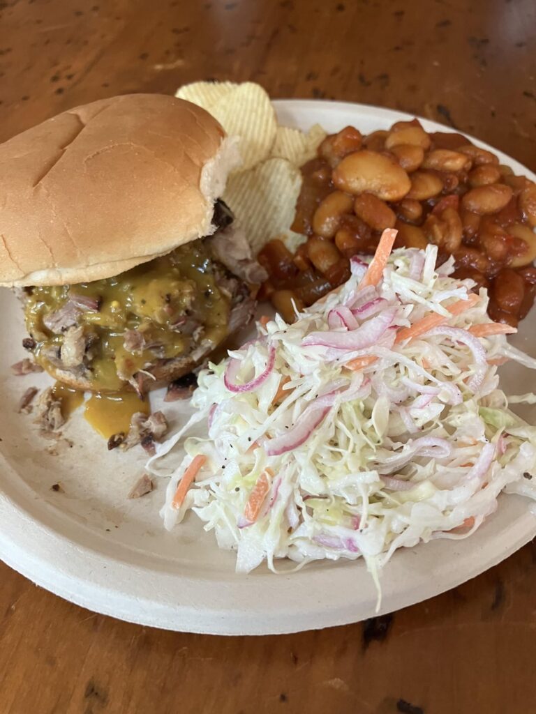 Smoked & Chopped pork with mustard bbq