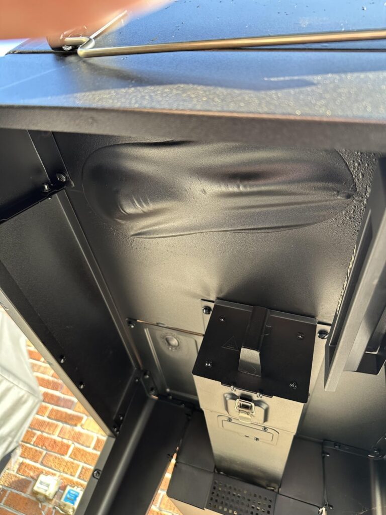 Large paint bubbles on month old pellet grill