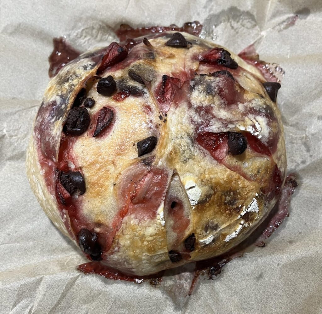 Fresh strawberries and fark chocolate chips