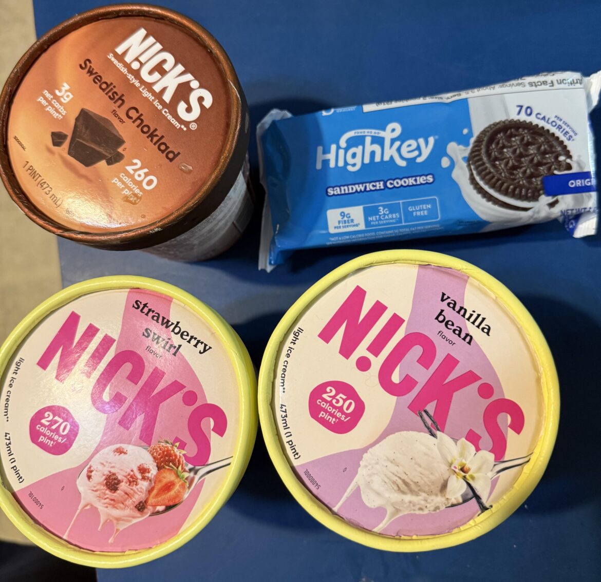 A low cal sundae in the making (all of these come to 1000 kcal)