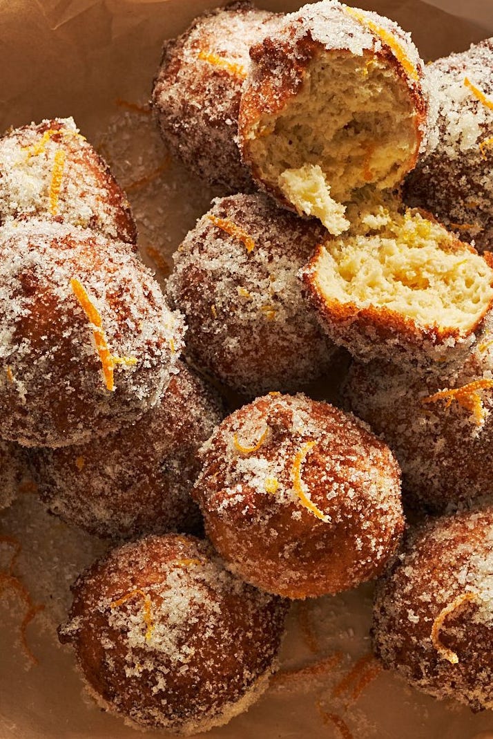 italian ricotta donuts tossed in orange sugar