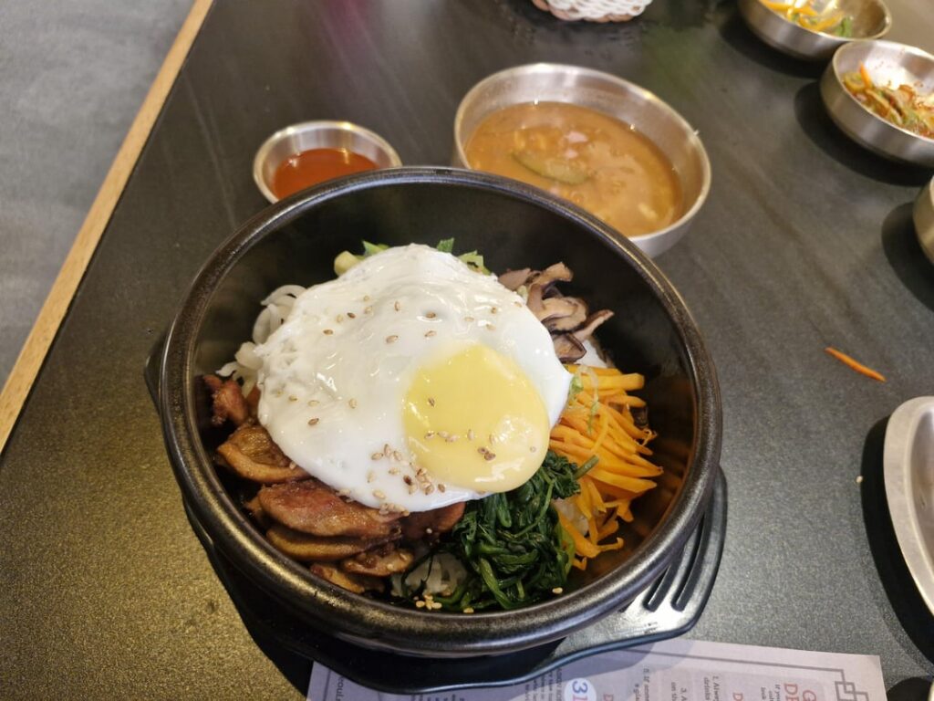 Korean food spread at restaurant in India