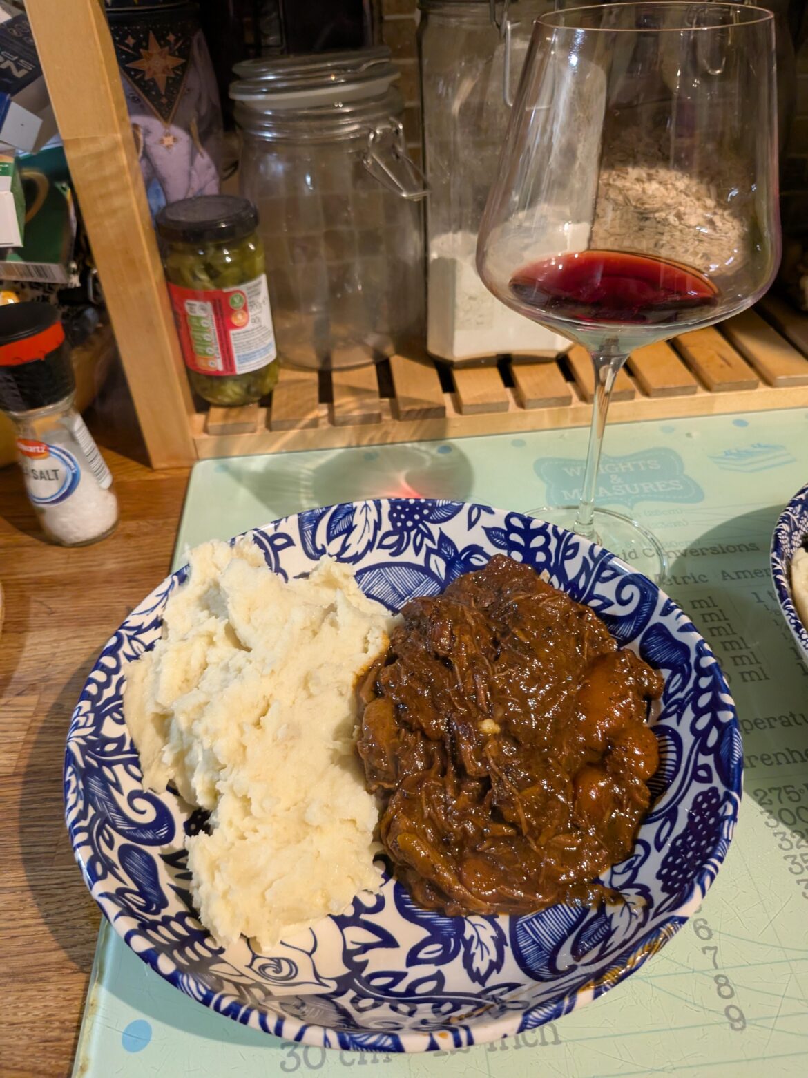 Anthony Bourdain's Beef Bourguignon, with truffle and gran padana mashed potatoes
