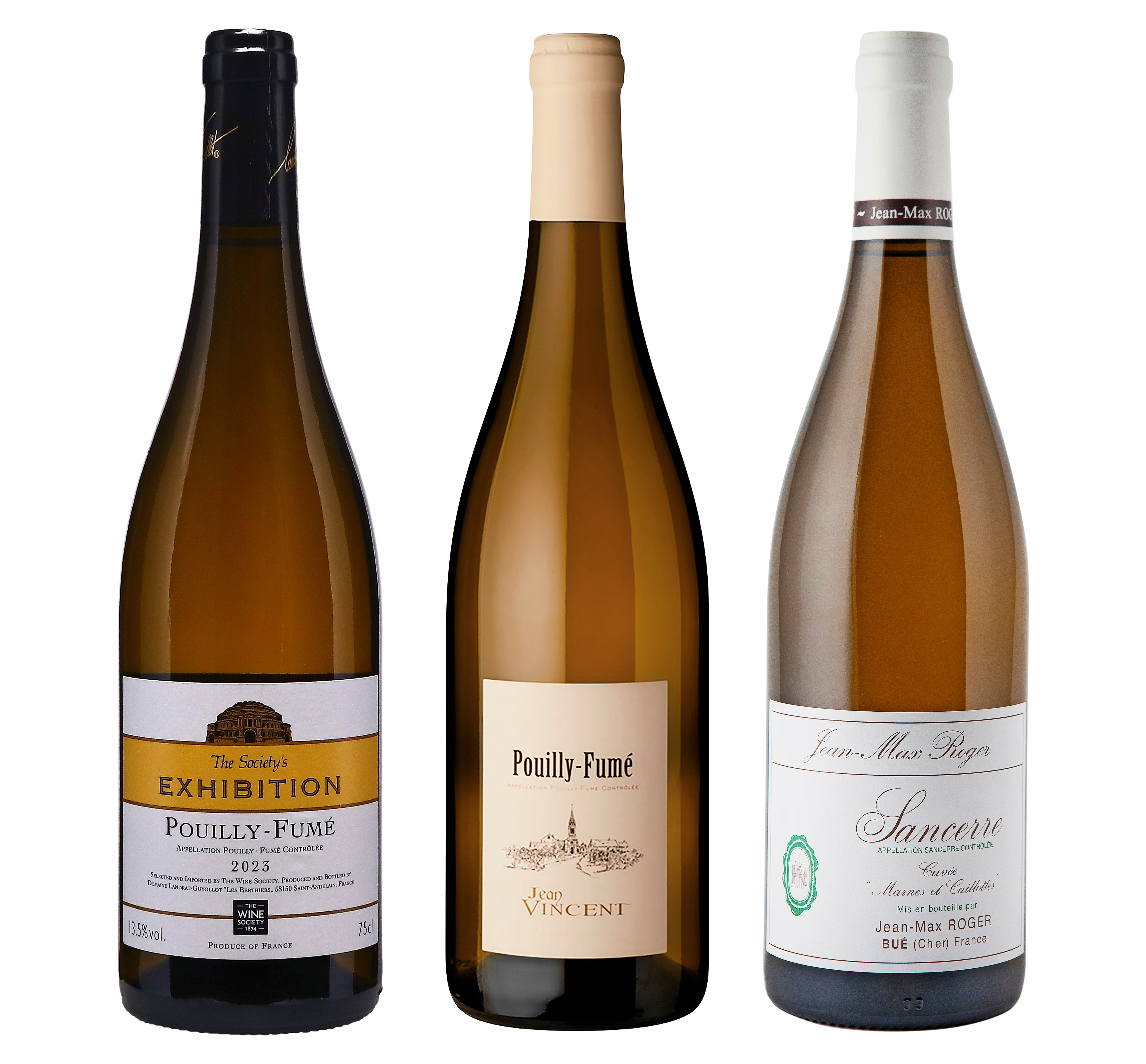 Three bottles of white wine.