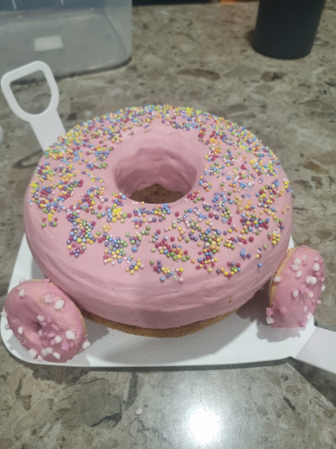 Donut cake for my husband's birthday