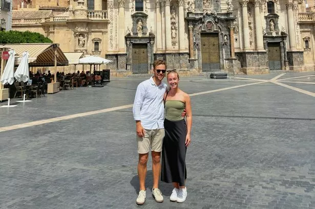 Jade Gartshore and husband Edward Partis in Murcia, Spain
