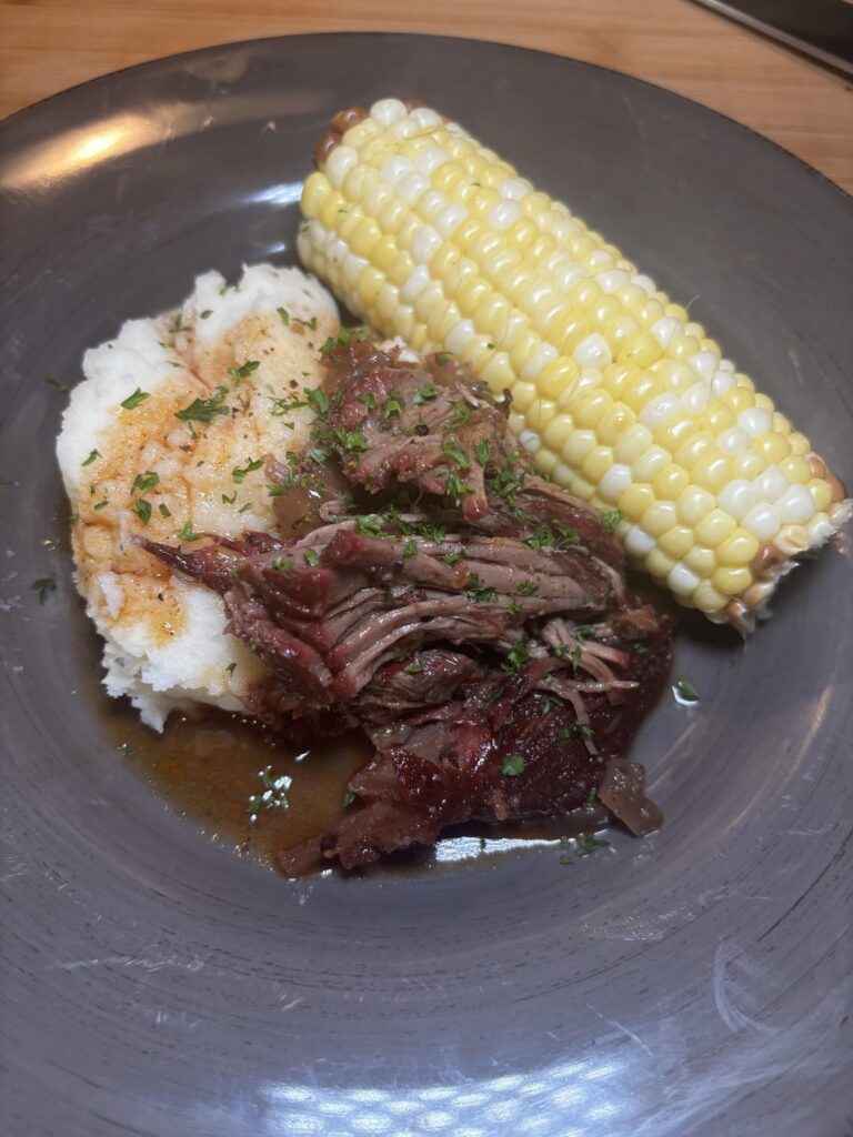 Smoked up a chuck roast for some shredded beef. This was a great summer meal! Recipe below