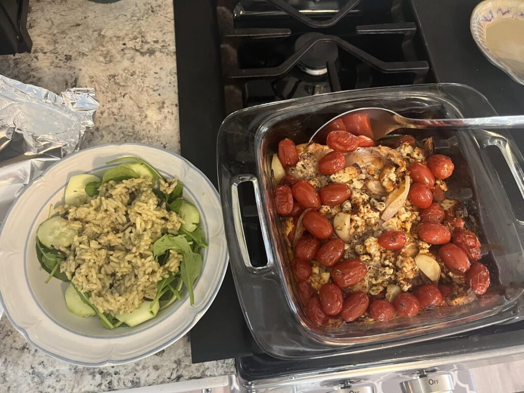 Tomato Feta Roasted Salmon