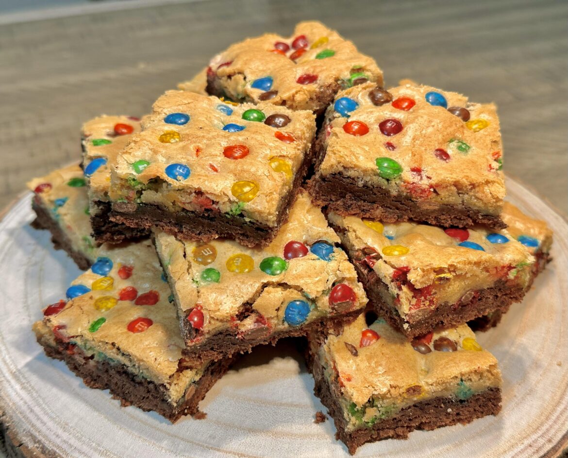 [OC] Double Decker Confetti Brownies