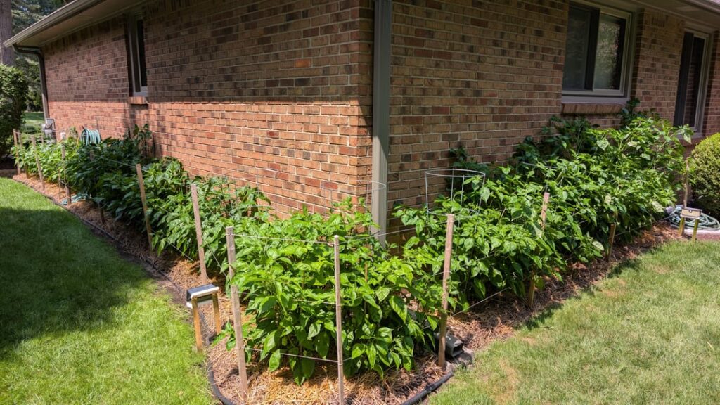 My backyard pepper hedges are coming in