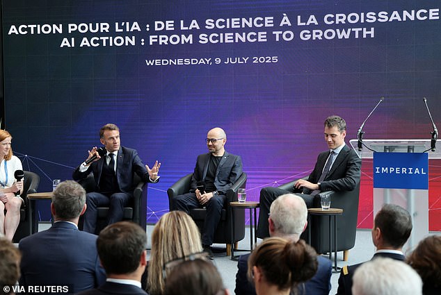 The French President and First Lady left Windsor Castle and travelled to Imperial College London, where Mr Macron joined a panel on artificial intelligence