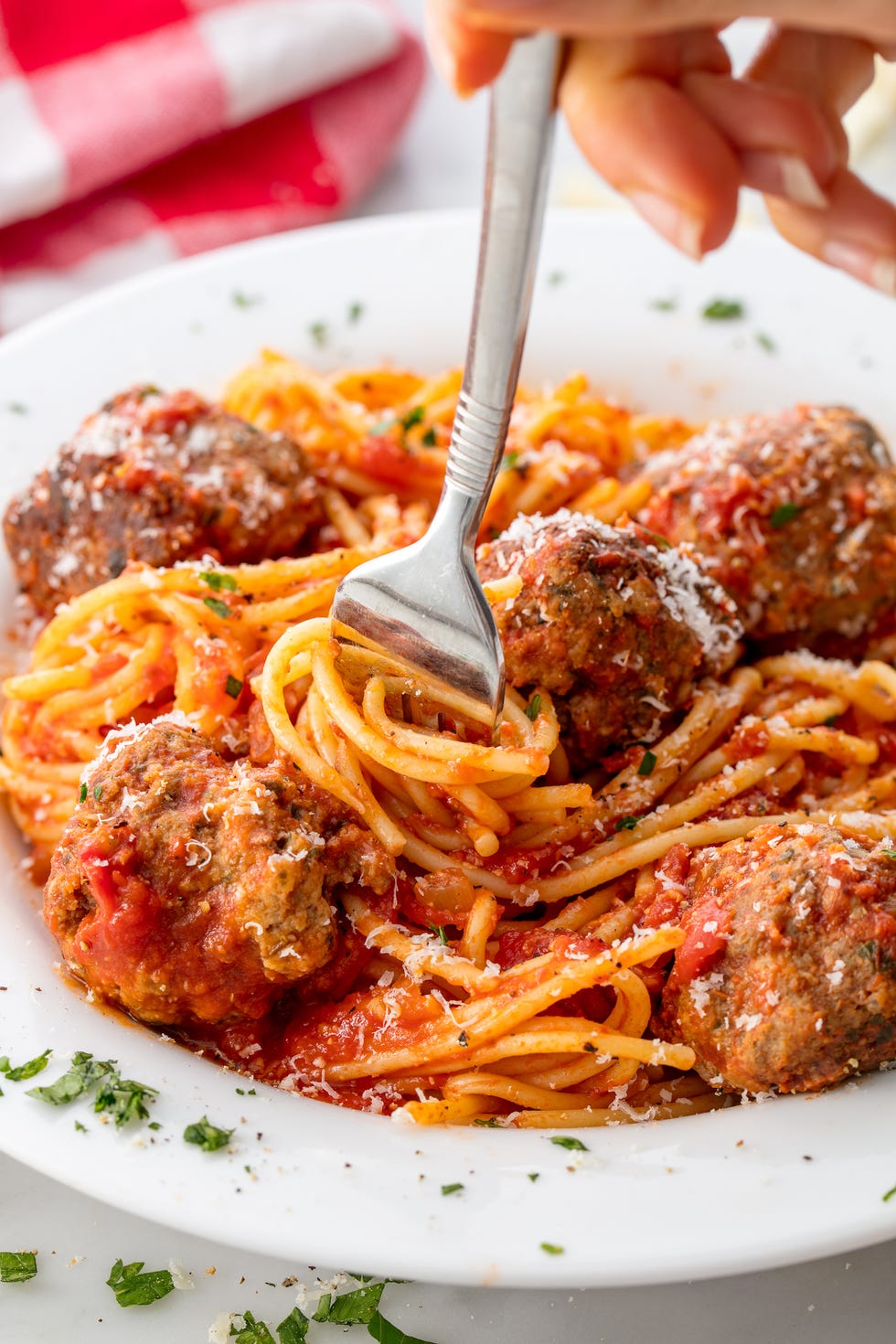 spaghetti and meatballs vertical